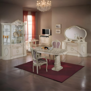 Irene 3 Door Vitrine Display Cabinet Beige (Ben Company)