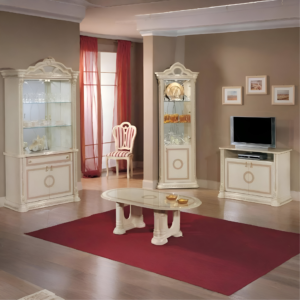 Irene Corner Vitrine Display Cabinet Beige (Ben Company)