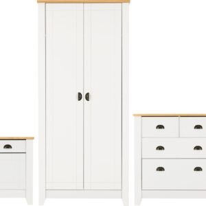 Ludlow Trio Set in Grey/Oak Lacquer Bedroom Set Seconique