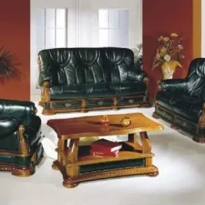 RUSTIC ITALIAN LEATHER 3 + 2 + 1 SOFA SUITE