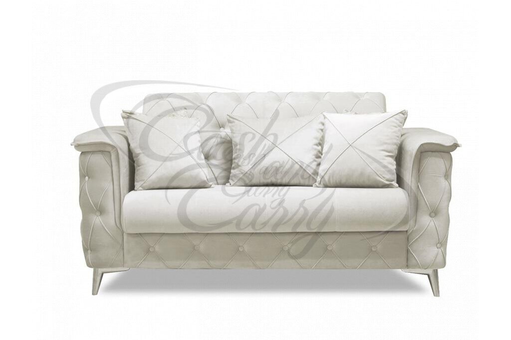 Luxury Design Logan Chesterfield Sofa and Sofa Bed 3+2 Set - Cream - Image 3