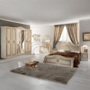 Luisa Italian High Gloss Beige 6 Doors Available Bedroom set