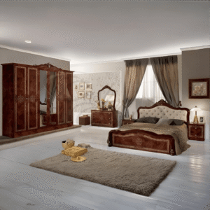 Luisa Italian High Gloss Walnut Italian Bedroom set