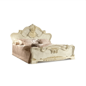 Camel Group Leonardo Italian High Gloss Ivory Finish Bed Frame only