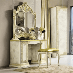 Camel Group Luxury Leonardo Italian High Gloss Ivory Finish Vanity Dresser