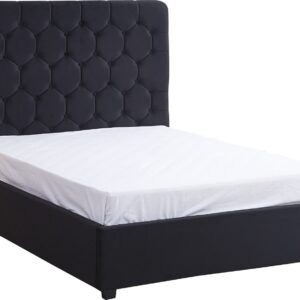 Madison 4'6" Bed Black Velvet Fabric