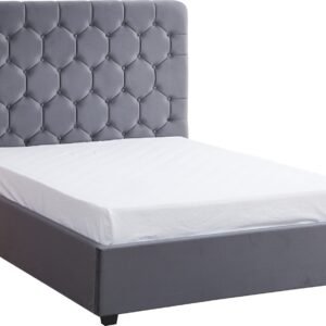 Madison 4'6" Bed Grey Velvet Fabric