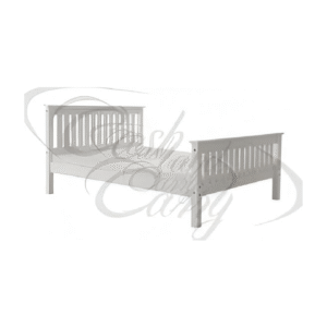 Manila High Foot End Pine 4 foot (Small Double) Bed White/Oak