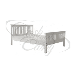 Manila High Foot End Pine King Bed White/Oak