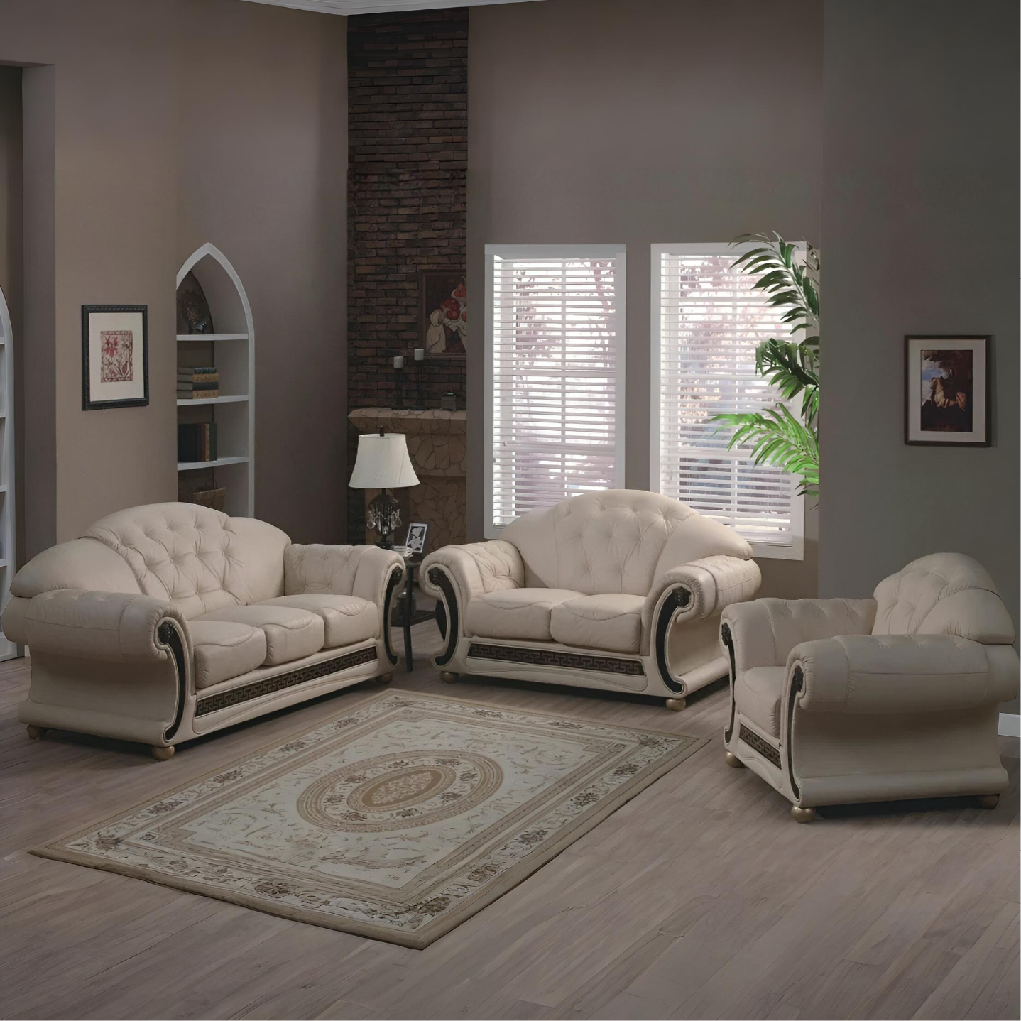 Medusa Italian Leather Sofa Suite