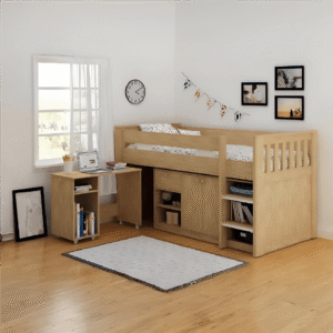 Merlin Study Bunk in Oak Effect Veneer