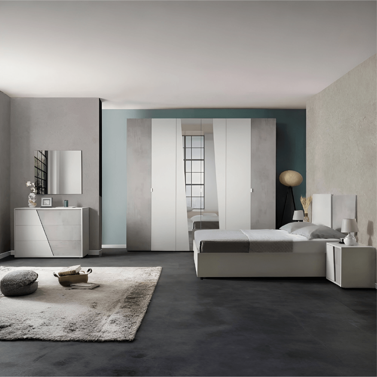 Miami New Modern Design Italian 6 Doors bedroom set