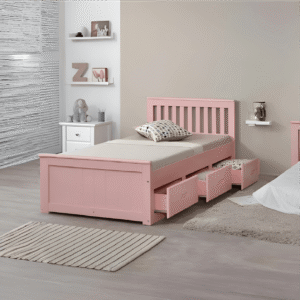 Mission Single Bed with Drawer Pink