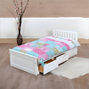 Mission Single Bed with Drawer White