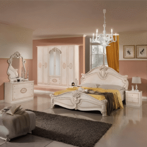 New Amalfi 6 Doors Italian Bedroom Set Beige-Pink TopLine Mobili