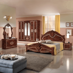 New Amalfi 6 Doors Italian Bedroom Set Walnut TopLine Mobili