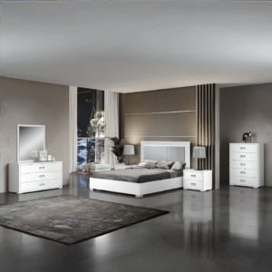New Luxury Bella Italian White Bedroom Set with 4Door Wardrobe H2O Design