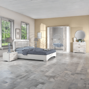 New Luxury Chantal Italian White 4 Doors Wardrobe Bedroom Set SanMartino Design