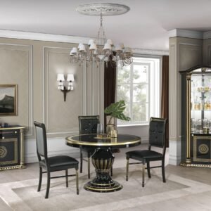 New Versace Italian Aurora Oval Ext-Dining Set + 4 Chairs H2O Design