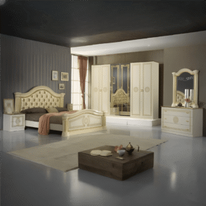Ben Company New Serena Italian Beige - Gold 6 Dooors Bedroom Group
