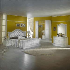 Ben Company New Serena Italian White - Silver 4 Doors Bedroom Group