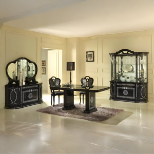 New Venus 3 Doors Vitrine/Display Unit Black/Silver