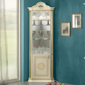 New Venus Beige and Gold Italian Corner Display Unit
