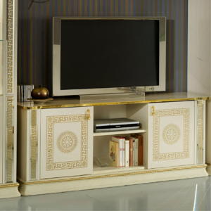 New Venus Beige and Gold Italian Plasma TV Cabinet