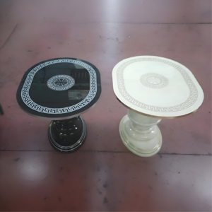 New Venus Versace Design Italian White and Silver Finish Lamp Table Ben Company