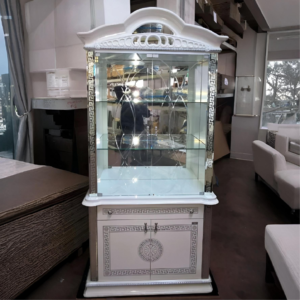 New Venus Versace Design White and Silver Italian 2 Door (Vitrine) Display Cabinet Ben Company