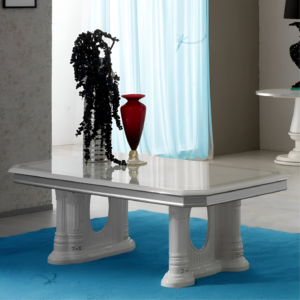 New Venus Versace Design White and Silver Italian Coffee Table Ben Company