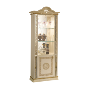 New Venus Versace Style Single Door Display Unit (Beige/Gold)
