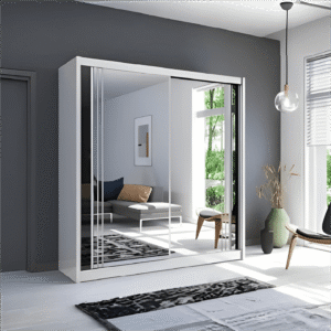 New York 2 Door 203cm Mirrored Sliding Wardrobe