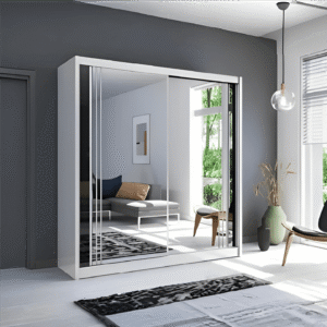 New York 2 Door 90cm Mirrored Sliding