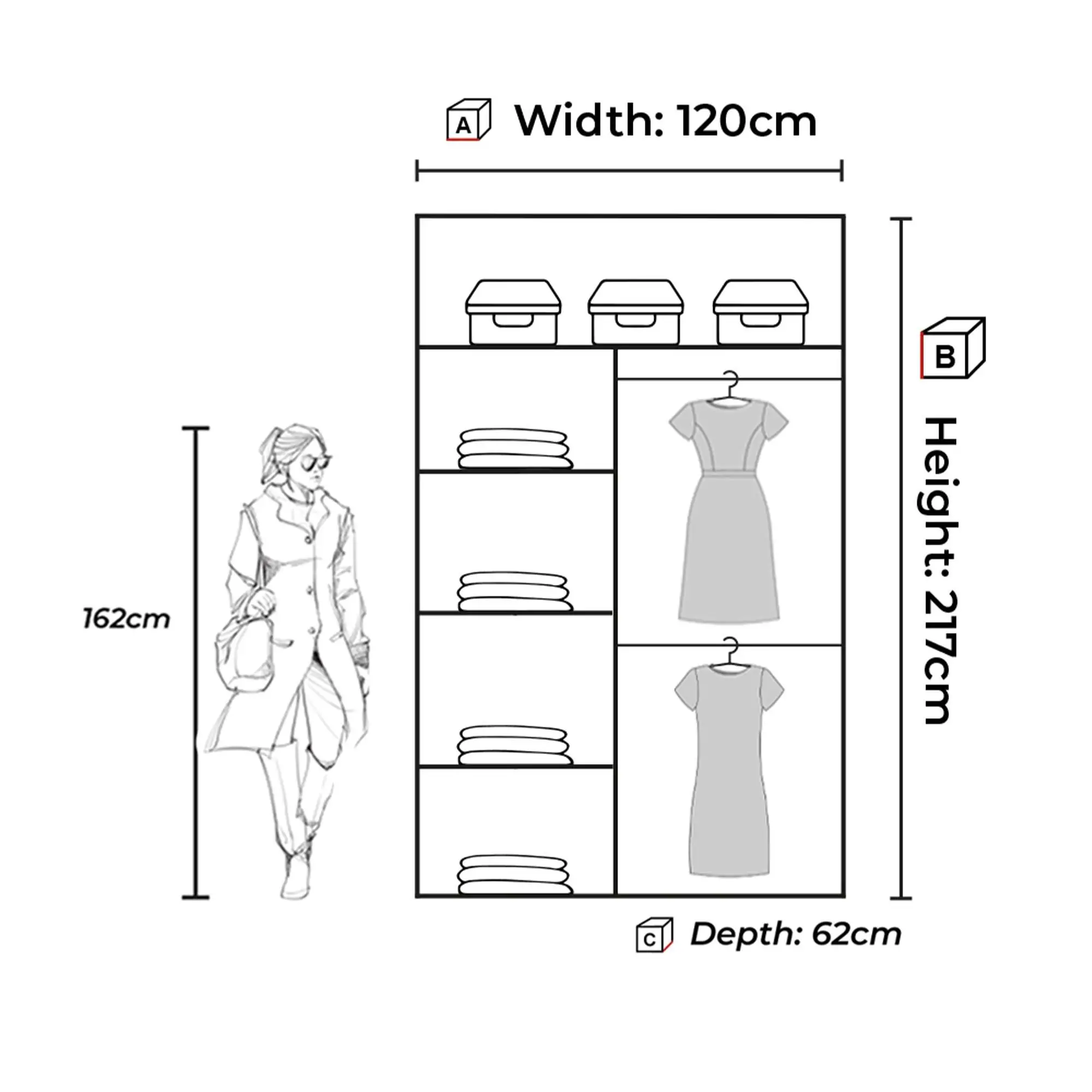 New York 2 Door Sliding Mirrored Wardrobe 90cm - Image 9