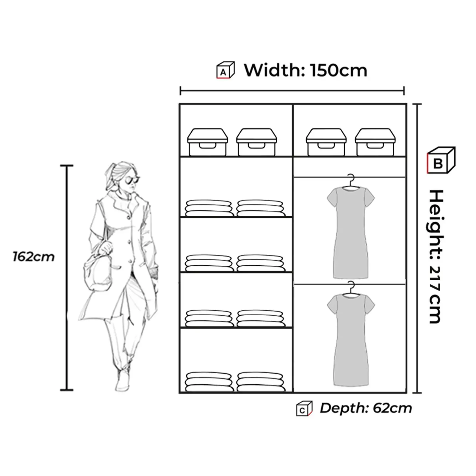 New York 2 Door Sliding Mirrored Wardrobe 90cm - Image 10