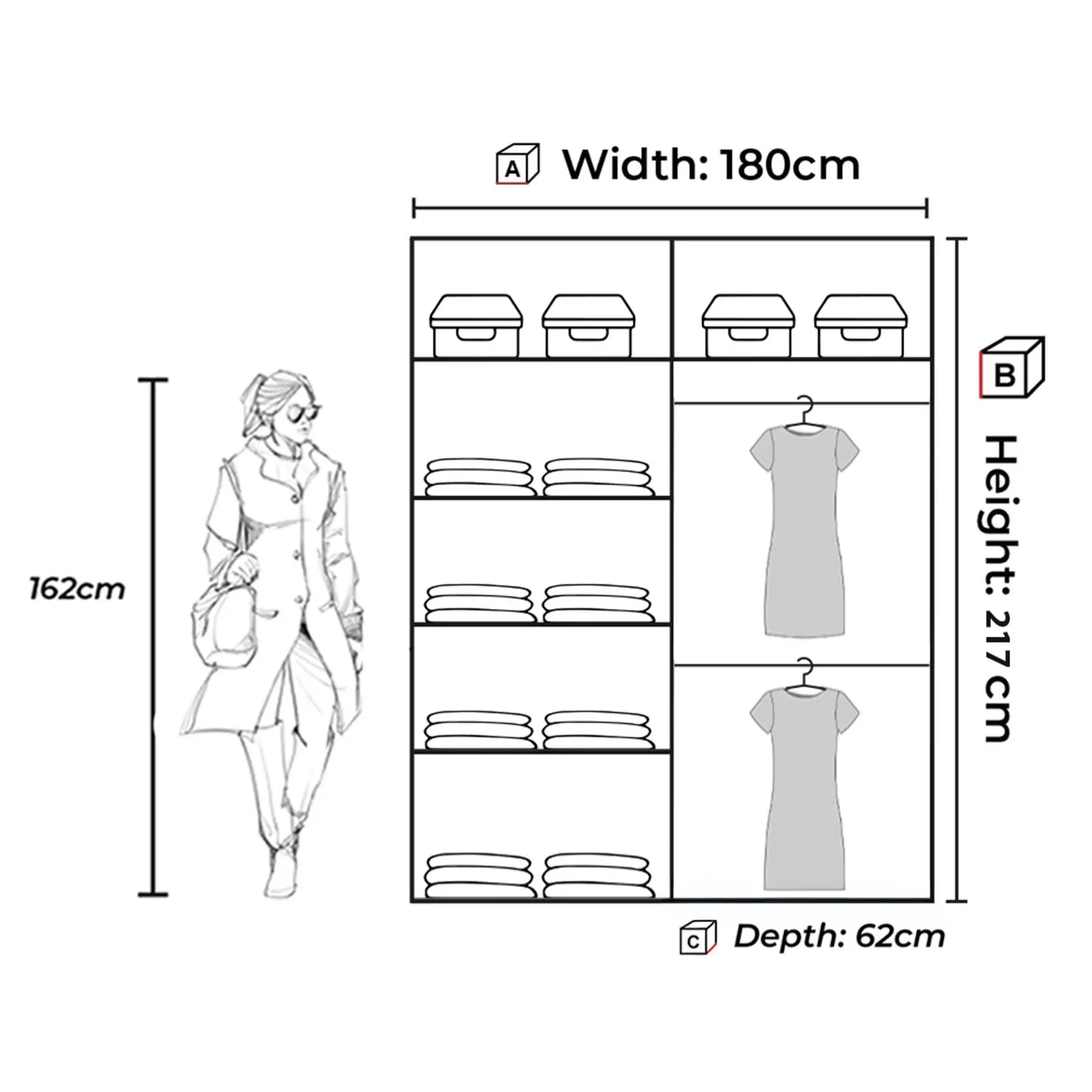 New York 2 Door Sliding Mirrored Wardrobe 90cm - Image 11