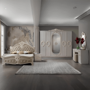 Nora Classic italian 6 Doors Bedroom Furniture Set Beige colour