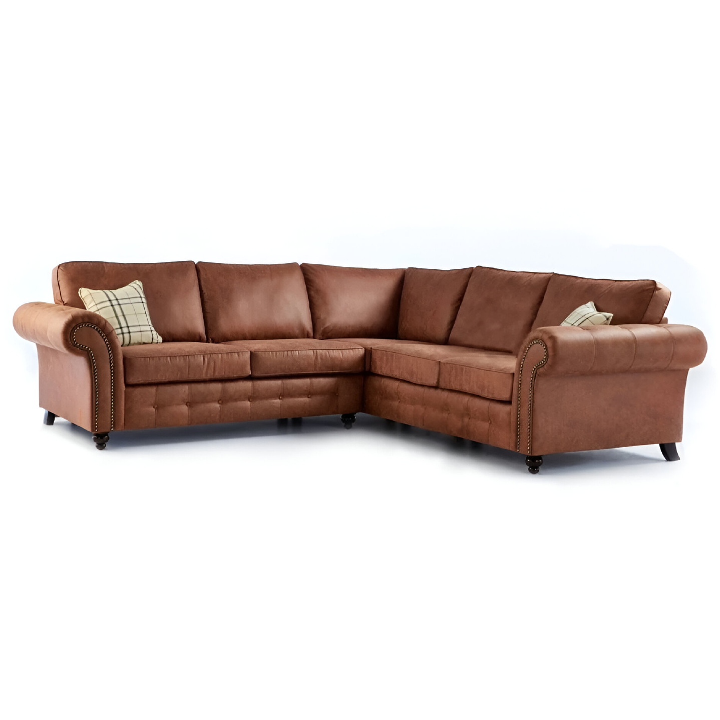 OAKLAND 2C2 CORNER NEVADA FABRIC SOFA – TAN colour – Cash and Carry Beds