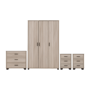 Oliver 3 Door Wardrobe Bedroom Set Light Oak Effect