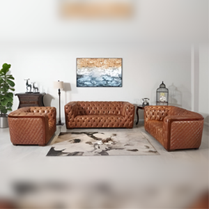 Orange Pumpkin Leather Sofas
