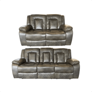 Paris 3+2 seater  Leather Aire recliner sofa Grey