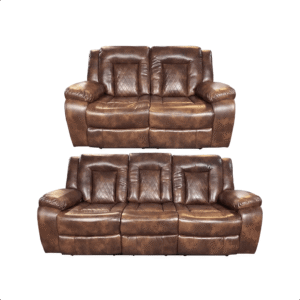 Paris 3+2 seater  Leather Aire recliner sofa Tan Colour
