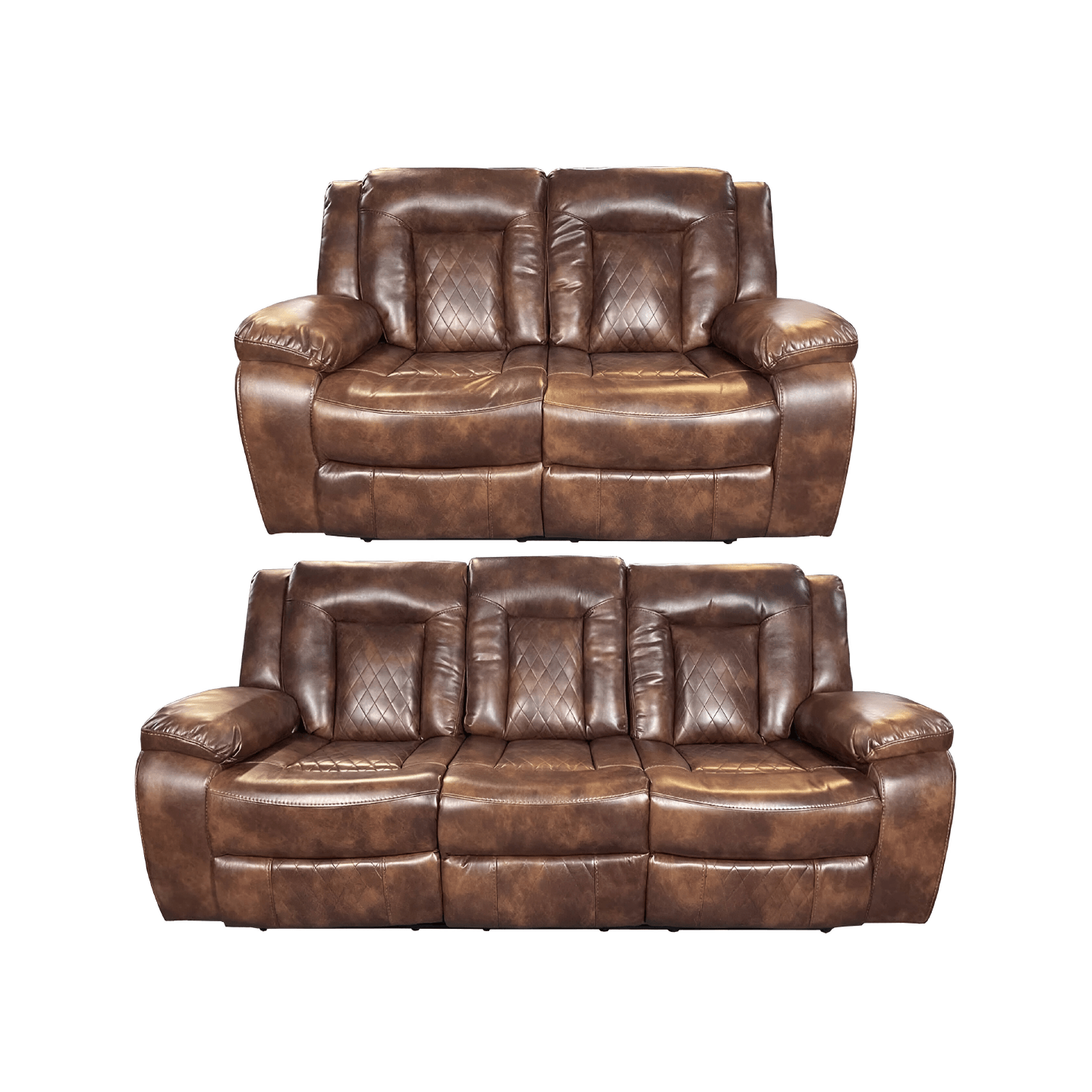 Paris 3+2 seater Leather Aire recliner sofa Tan Colour