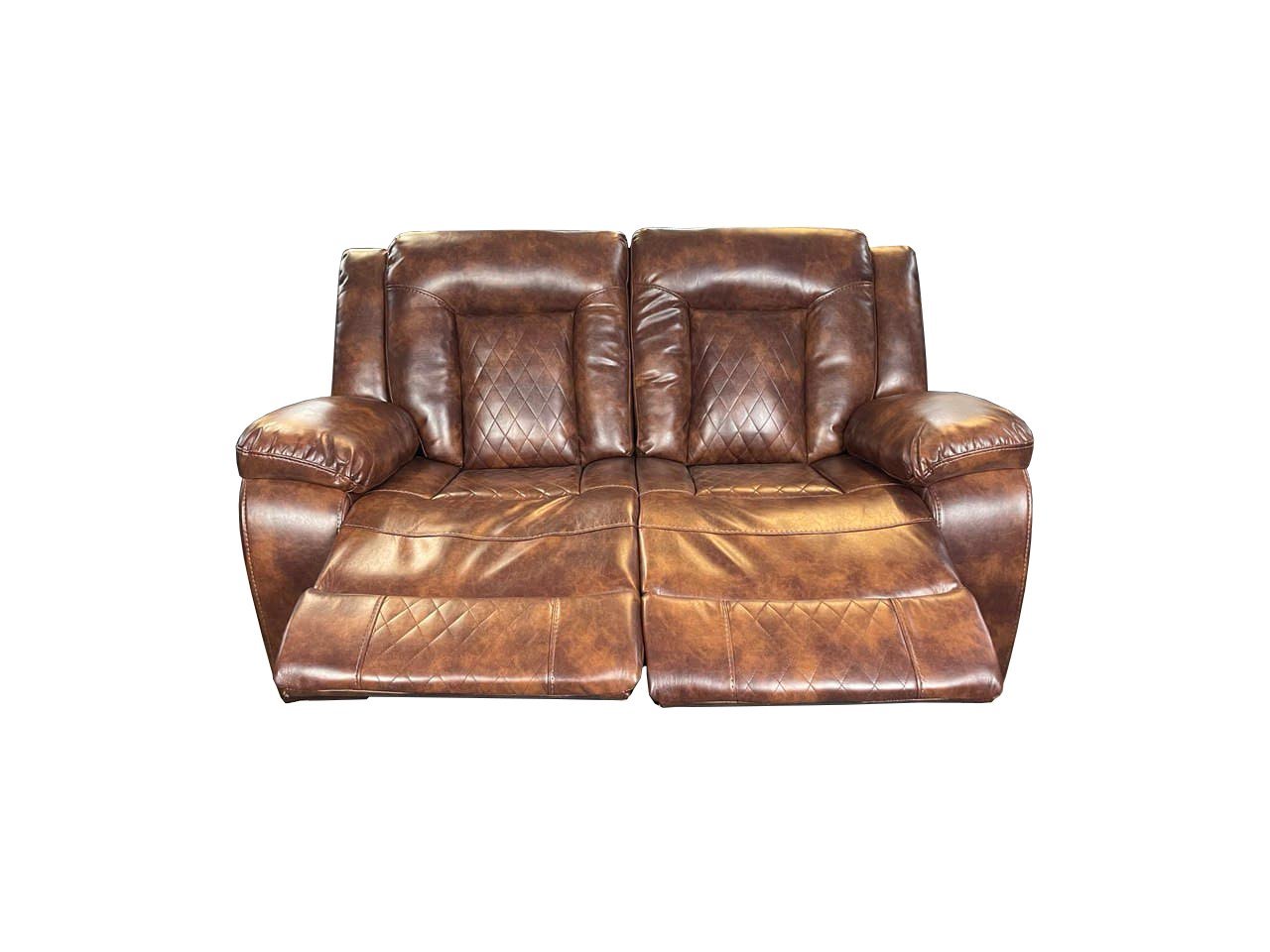 Paris 3+2 seater Leather Aire recliner sofa Tan Colour - Image 3
