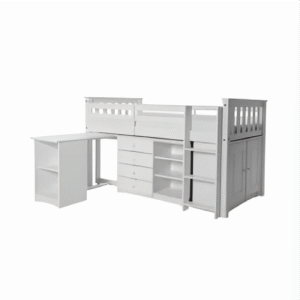 Porto Mid Sleeper Wooden Bunk Frame in white Pine