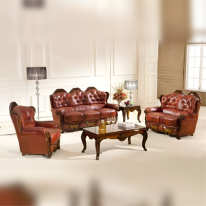 Real Leather Sofa Set