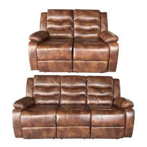 Roma 3+2 Recliner High Quality AIR LEATHER – Brown