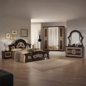 Ben Company Sara Mahogany Bedroom Set with 4 Door Wardrobe