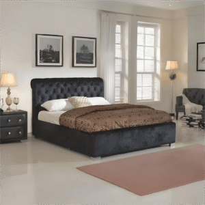 Sleigh Ottoman/Storage Crushed Velvet Frame